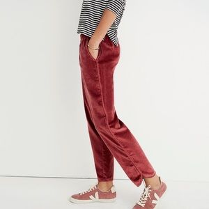 Madewell Track Trousers in Velvet